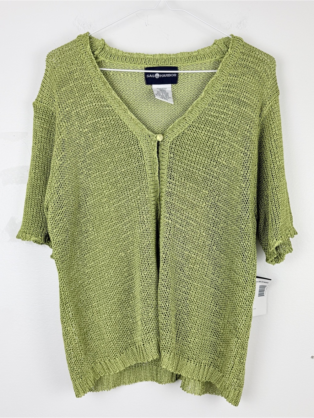 Y2K Sag Harbor Open Knit Cardigan Cottagecore Coastal Grandma Lightweight
